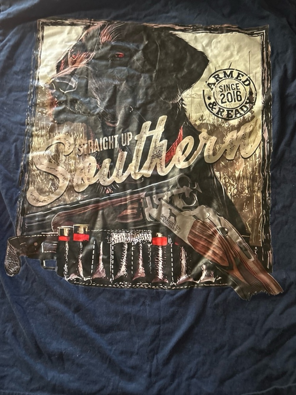 Straight Up Southern Graphic Short Sleeve Tee - Navy
